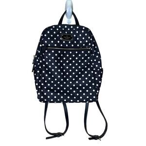 Kate Spade Hilo Blake Avenue Nylon Mini Backpack Purse Black White Diamond Dot